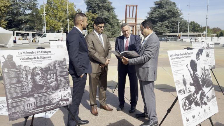 Minister of Human Rights Visits Art Exhibition Documenting Houthi Militia Violations in Geneva