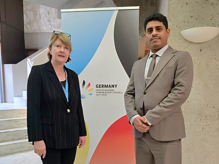 وزير حقوق الإنسان يبحث مع المندوبة الدائمة لألمانيا في جنيف تداعيات التصعيد الحوثي في تعز والساحل الغربي